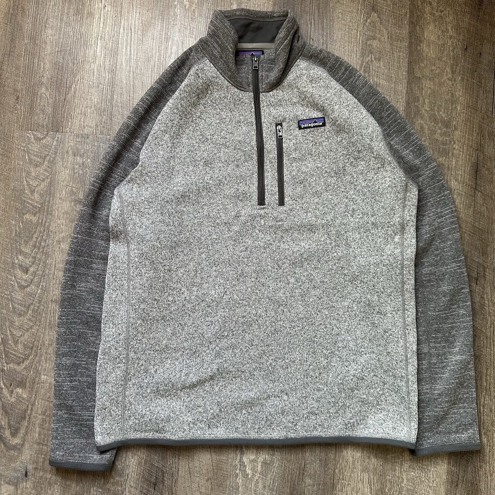 Patagonia 1/4 Zip Better‎ Sweater Men's Large Heather Gray Fleece Pullover Logo